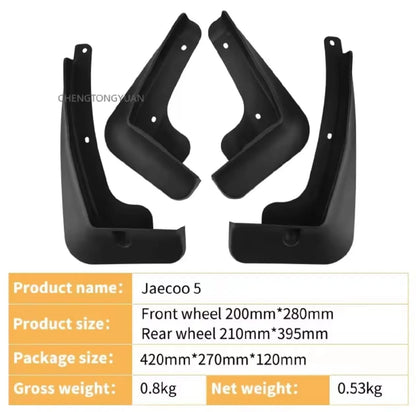 Jaecoo J5 Premium Imported Mud Flaps / Mudguards – 4 Pcs Set | Proper Fitting