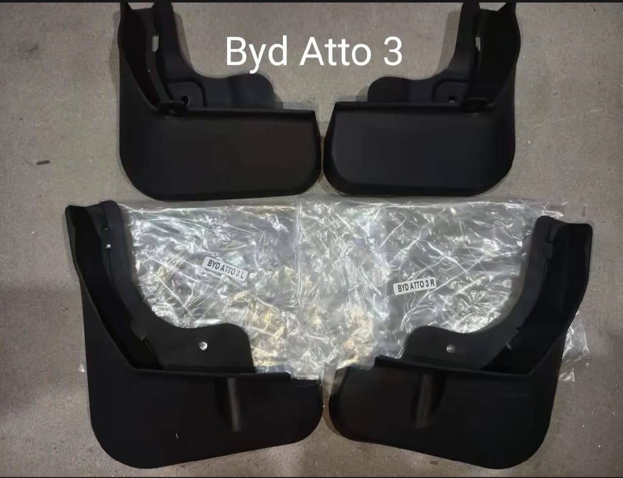 Byd Atto 3 Premium Imported Mud Flaps / Mudguards – 4 Pcs Set | Proper Fitting
