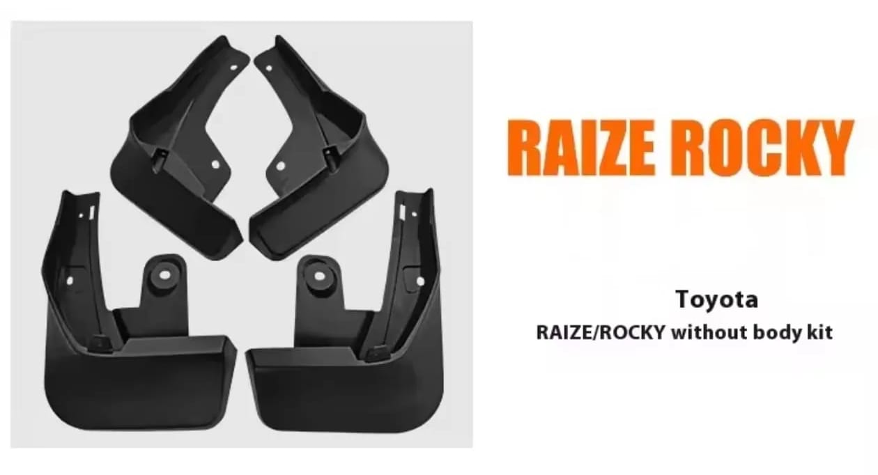 Toyota Raize Premium Imported Mud Flaps / Mudguards – 4 Pcs Set | Proper Fitting