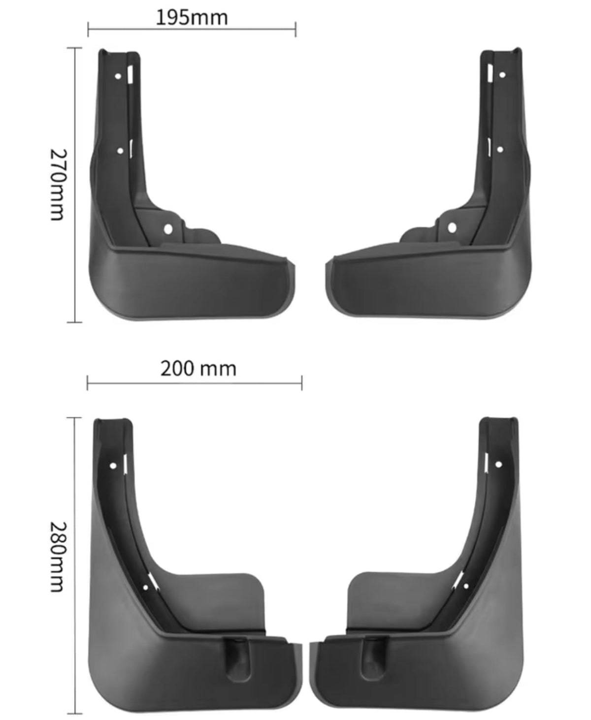 Byd Atto 2 Premium Imported Mud Flaps / Mudguards – 4 Pcs Set | Proper Fitting