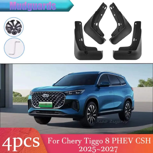 Chery Tiggo 8 PHEV Premium Imported Mud Flaps / Mudguards – 4 Pcs Set | Proper Fitting