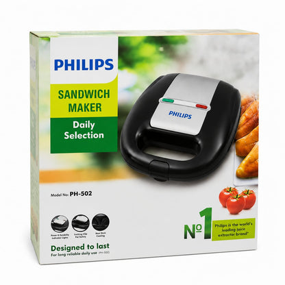 Philips PH-502 Sandwich Maker – 4-Slice Non-Stick Sandwich Toaster