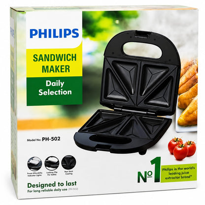Philips PH-502 Sandwich Maker – 4-Slice Non-Stick Sandwich Toaster