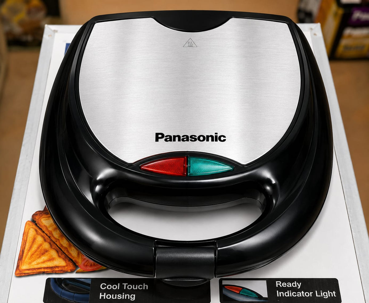 Panasonic MJ-416 2-Slice Sandwich Maker – Steel Cover, Non-Stick Plates
