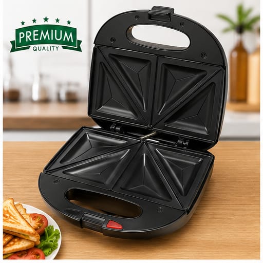 National NS-512 Premium 2-Slice Sandwich Maker with Stainless Steel Cover