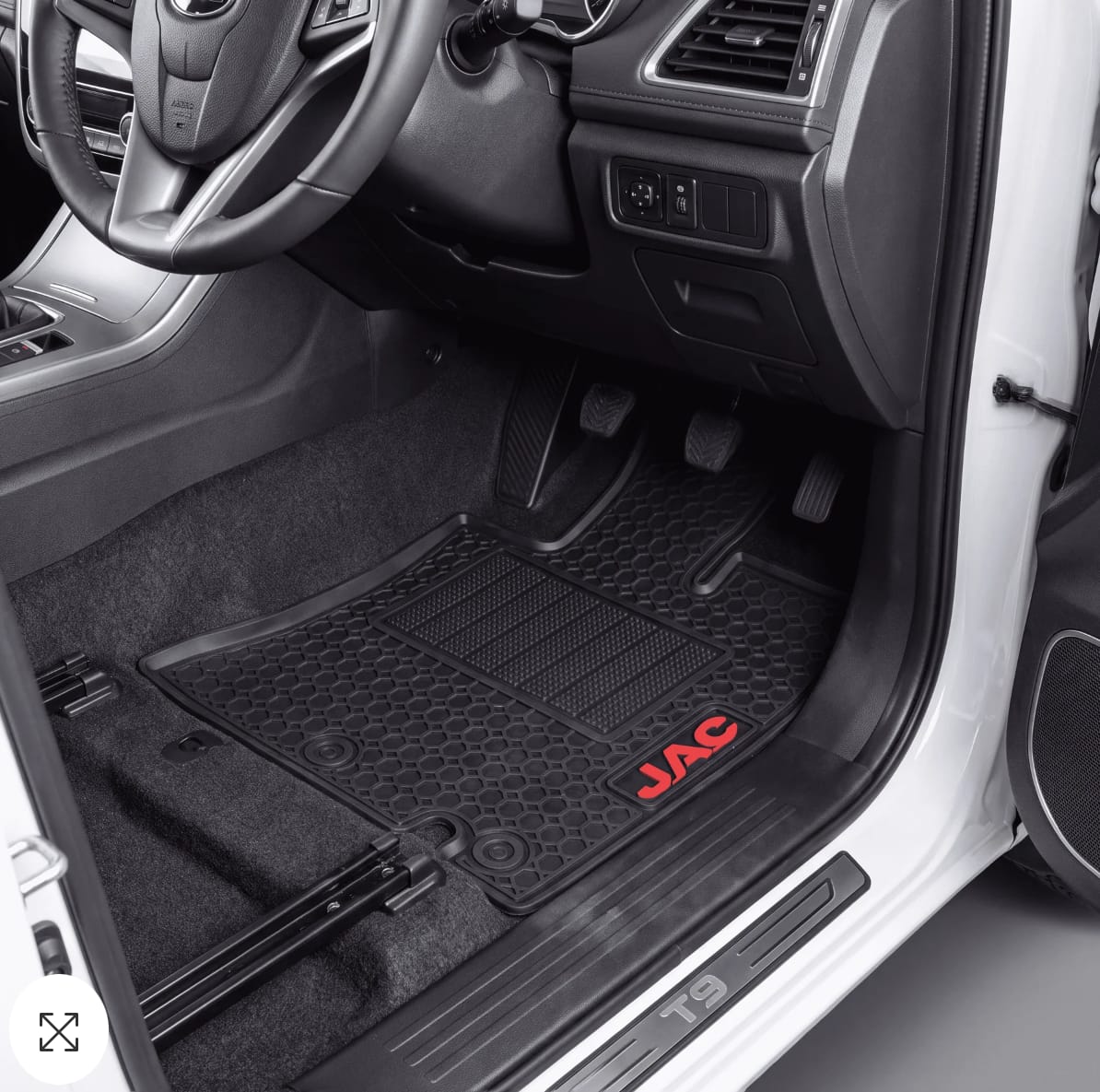 Jac T9 Premium Latex Rubber PVC Car Floor Mats – Custom Fit Heavy Duty Waterproof | 3 Pcs Set