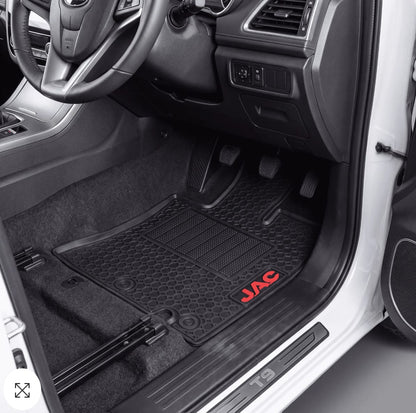 Jac T9 Premium Latex Rubber PVC Car Floor Mats – Custom Fit Heavy Duty Waterproof | 3 Pcs Set