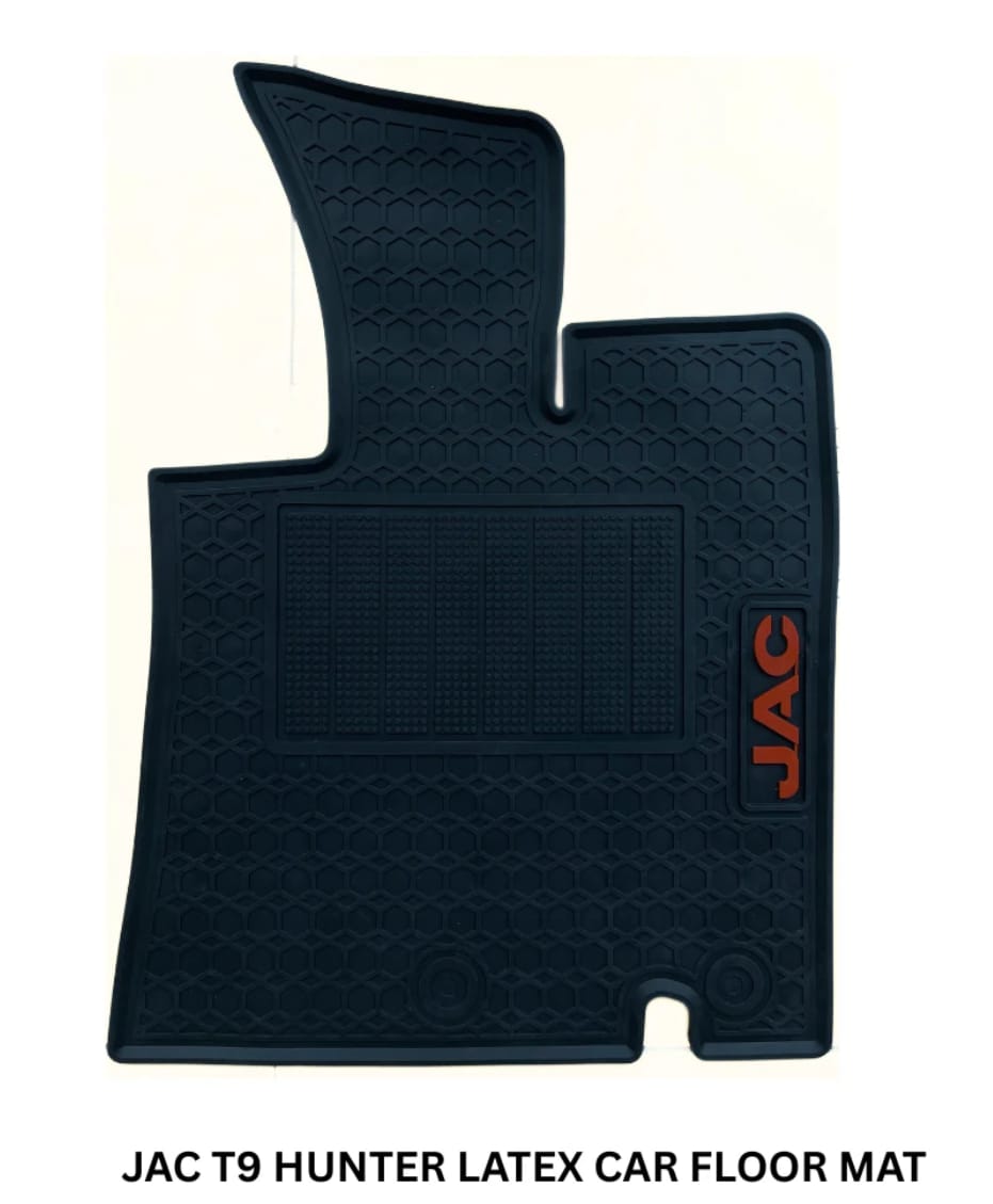 Jac T9 Premium Latex Rubber PVC Car Floor Mats – Custom Fit Heavy Duty Waterproof | 3 Pcs Set