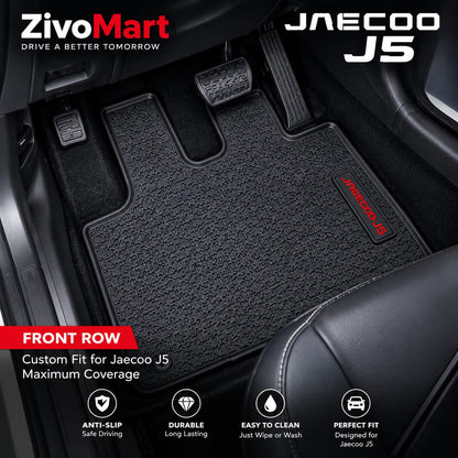 Jaecoo J5 Premium Latex Rubber PVC Car Floor Mats – Custom Fit Heavy Duty Waterproof | 3 Pcs Set