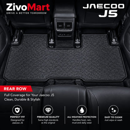 Jaecoo J5 Premium Latex Rubber PVC Car Floor Mats – Custom Fit Heavy Duty Waterproof | 3 Pcs Set