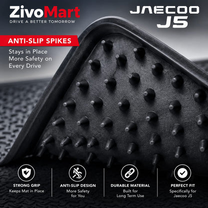 Jaecoo J5 Premium Latex Rubber PVC Car Floor Mats – Custom Fit Heavy Duty Waterproof | 3 Pcs Set