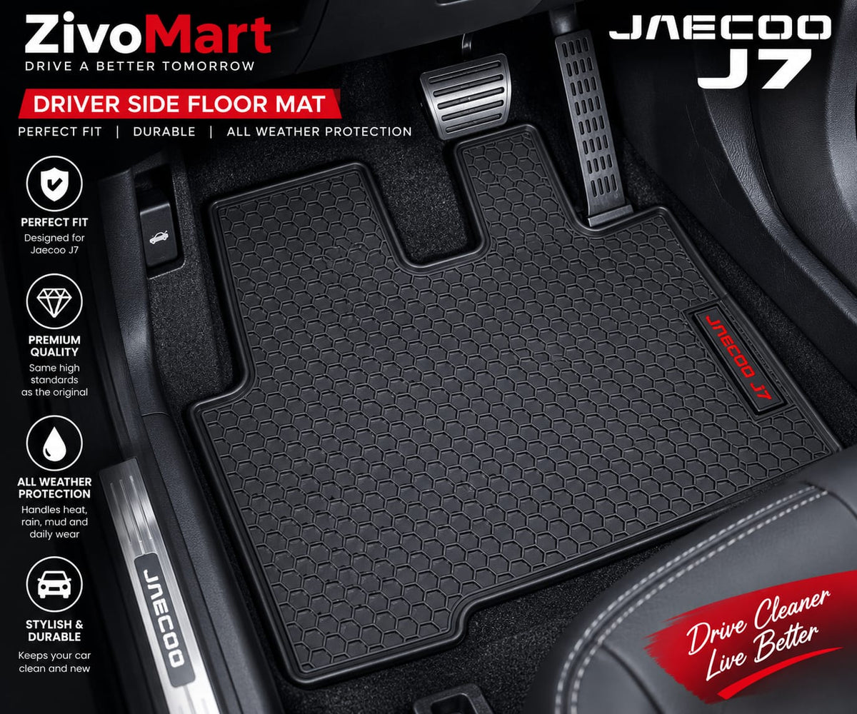 Jaecoo J7 Premium Latex Rubber PVC Car Floor Mats – Custom Fit Heavy Duty Waterproof | 3 Pcs Set