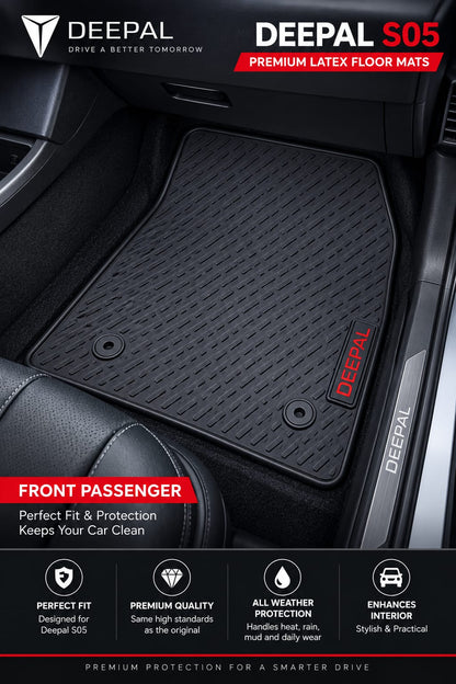 Deepal S05 Premium Latex Rubber PVC Car Floor Mats – Custom Fit Heavy Duty Waterproof | 3 Pcs Set