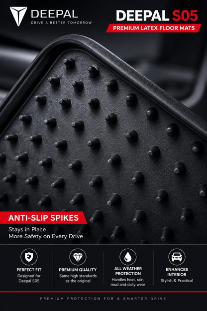 Deepal S05 Premium Latex Rubber PVC Car Floor Mats – Custom Fit Heavy Duty Waterproof | 3 Pcs Set