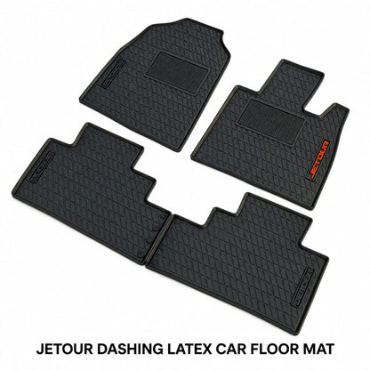 Jetour Dashing Premium Latex Rubber PVC Car Floor Mats – Custom Fit Heavy Duty Waterproof | 3 Pcs Set