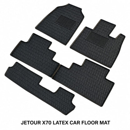 Jetour X70 Plus Premium Latex Rubber PVC Car Floor Mats – Custom Fit Heavy Duty Waterproof | 4 Pcs Set