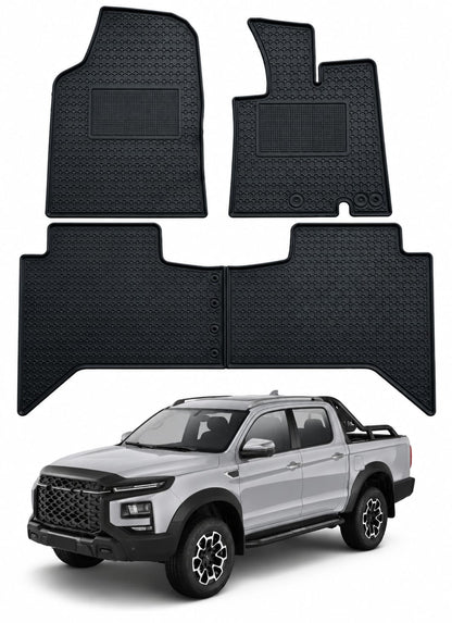 Jac T9 Premium Latex Rubber PVC Car Floor Mats – Custom Fit Heavy Duty Waterproof | 3 Pcs Set