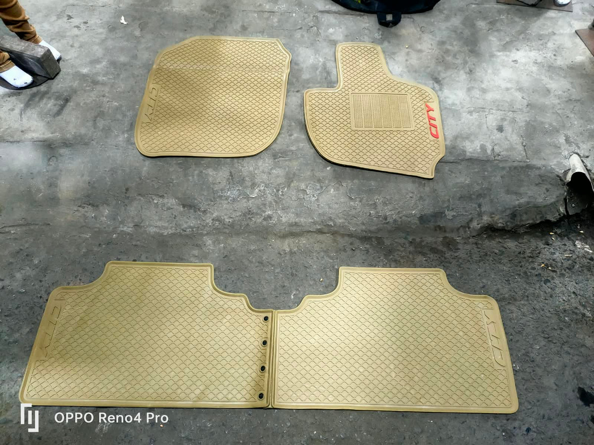 Honda City 2021-2026 Premium Latex Rubber PVC Car Floor Mats – Custom Fit Heavy Duty Waterproof | 3 Pcs Set