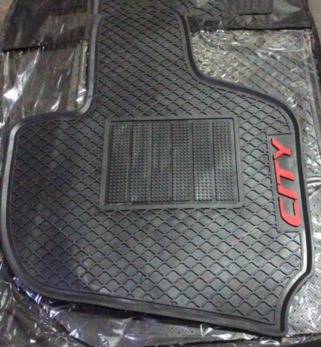 Honda City 2021-2026 Premium Latex Rubber PVC Car Floor Mats – Custom Fit Heavy Duty Waterproof | 3 Pcs Set