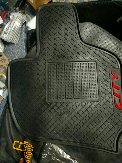 Honda City 2021-2026 Premium Latex Rubber PVC Car Floor Mats – Custom Fit Heavy Duty Waterproof | 3 Pcs Set