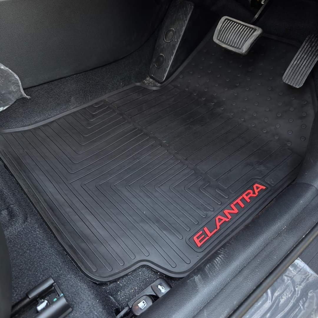 Hyundai Elantra Hybrid Premium Latex Rubber PVC Car Floor Mats – Custom Fit Heavy Duty Waterproof | 3 Pcs Set