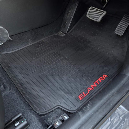 Hyundai Elantra Hybrid Premium Latex Rubber PVC Car Floor Mats – Custom Fit Heavy Duty Waterproof | 3 Pcs Set