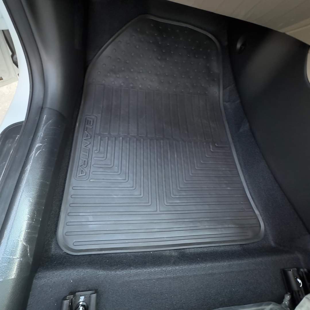Hyundai Elantra Hybrid Premium Latex Rubber PVC Car Floor Mats – Custom Fit Heavy Duty Waterproof | 3 Pcs Set