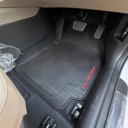 Hyundai Elantra Hybrid Premium Latex Rubber PVC Car Floor Mats – Custom Fit Heavy Duty Waterproof | 3 Pcs Set