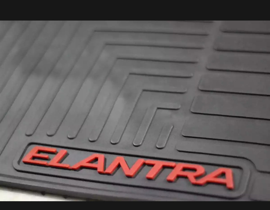 Hyundai Elantra Hybrid Premium Latex Rubber PVC Car Floor Mats – Custom Fit Heavy Duty Waterproof | 3 Pcs Set