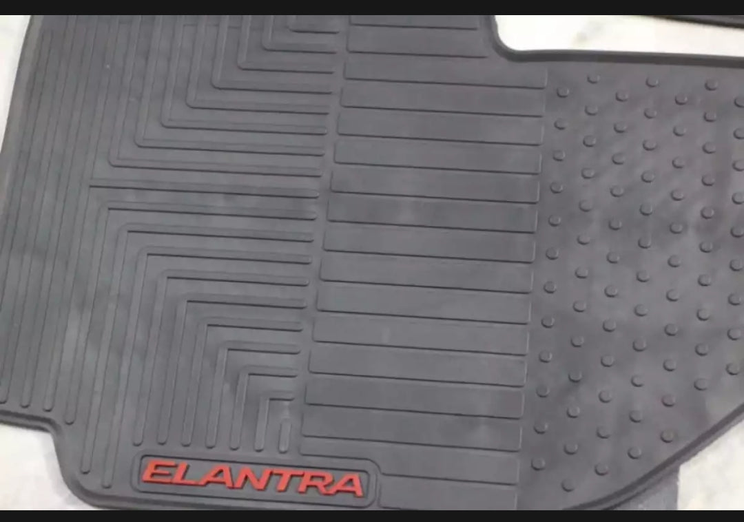 Hyundai Elantra Hybrid Premium Latex Rubber PVC Car Floor Mats – Custom Fit Heavy Duty Waterproof | 3 Pcs Set