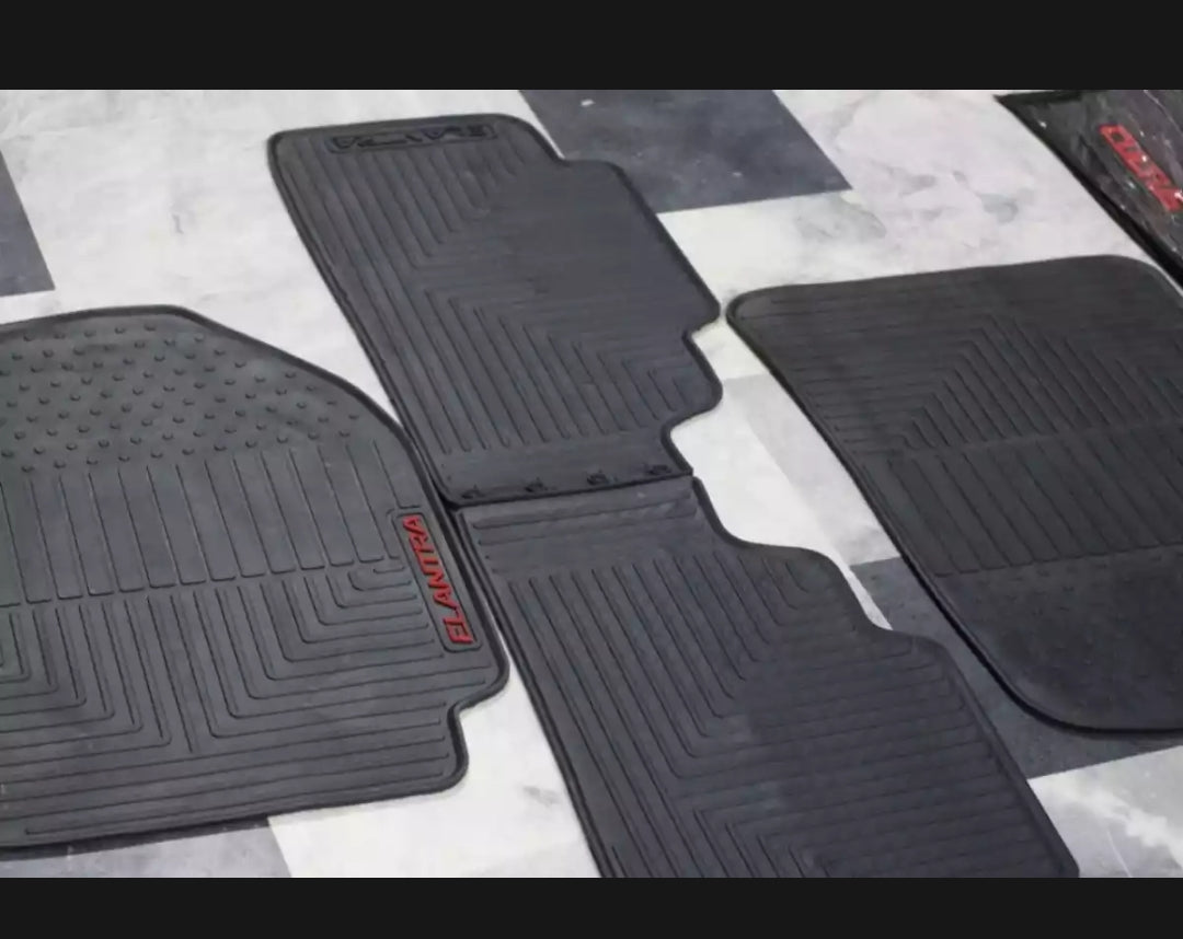 Hyundai Elantra Hybrid Premium Latex Rubber PVC Car Floor Mats – Custom Fit Heavy Duty Waterproof | 3 Pcs Set