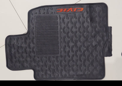 Honda Civic X 2016-2021 Premium Latex Rubber PVC Car Floor Mats – Custom Fit Heavy Duty Waterproof | 3 Pcs Set