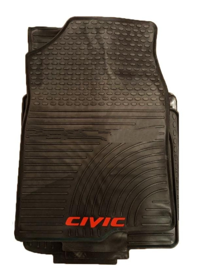Honda Civic X 2016-2021 Premium Latex Rubber PVC Car Floor Mats – Custom Fit Heavy Duty Waterproof | 3 Pcs Set