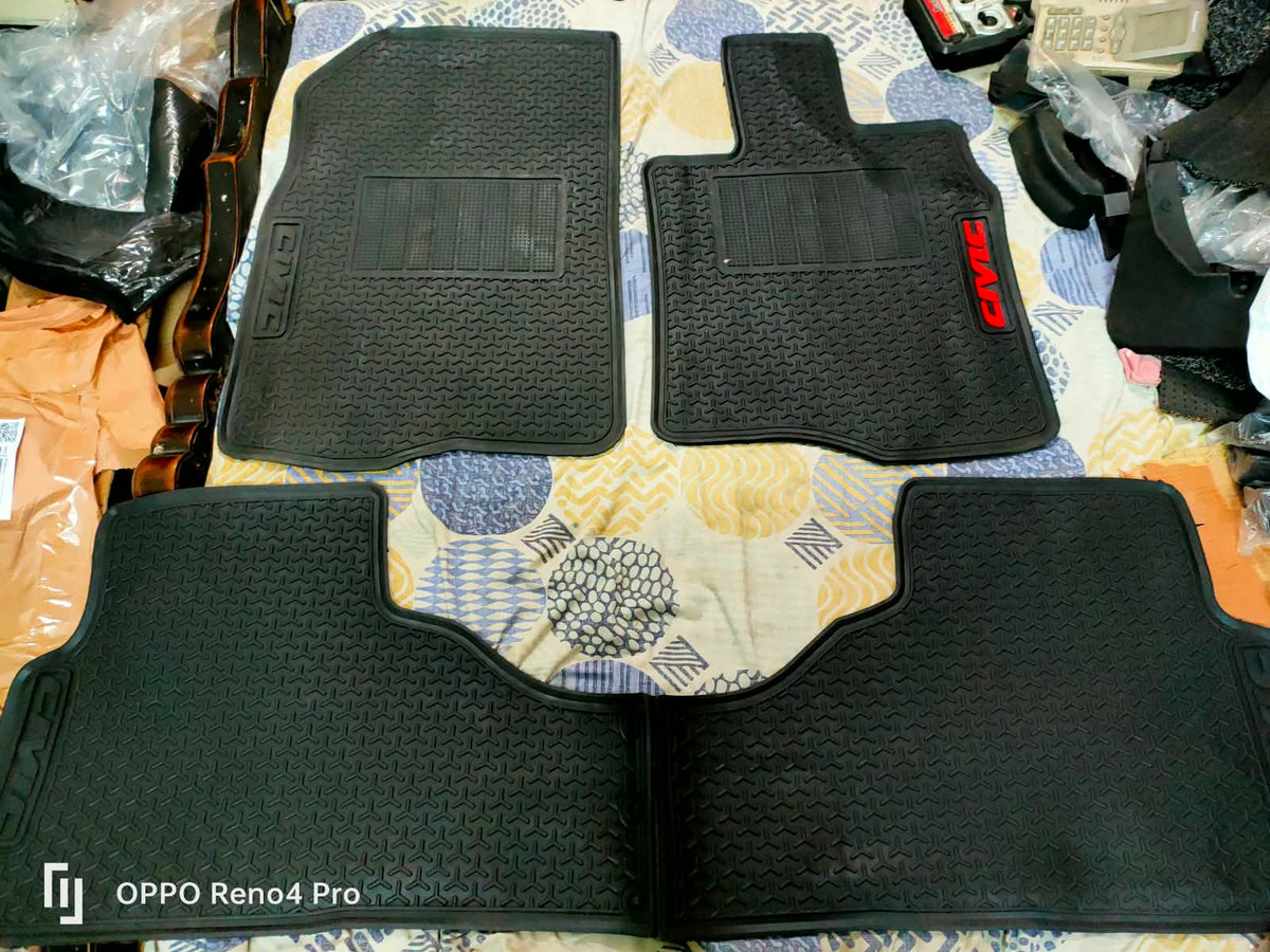 Honda Civic 2022-2026 Premium Latex Rubber PVC Car Floor Mats – Custom Fit Heavy Duty Waterproof | 3 Pcs Set