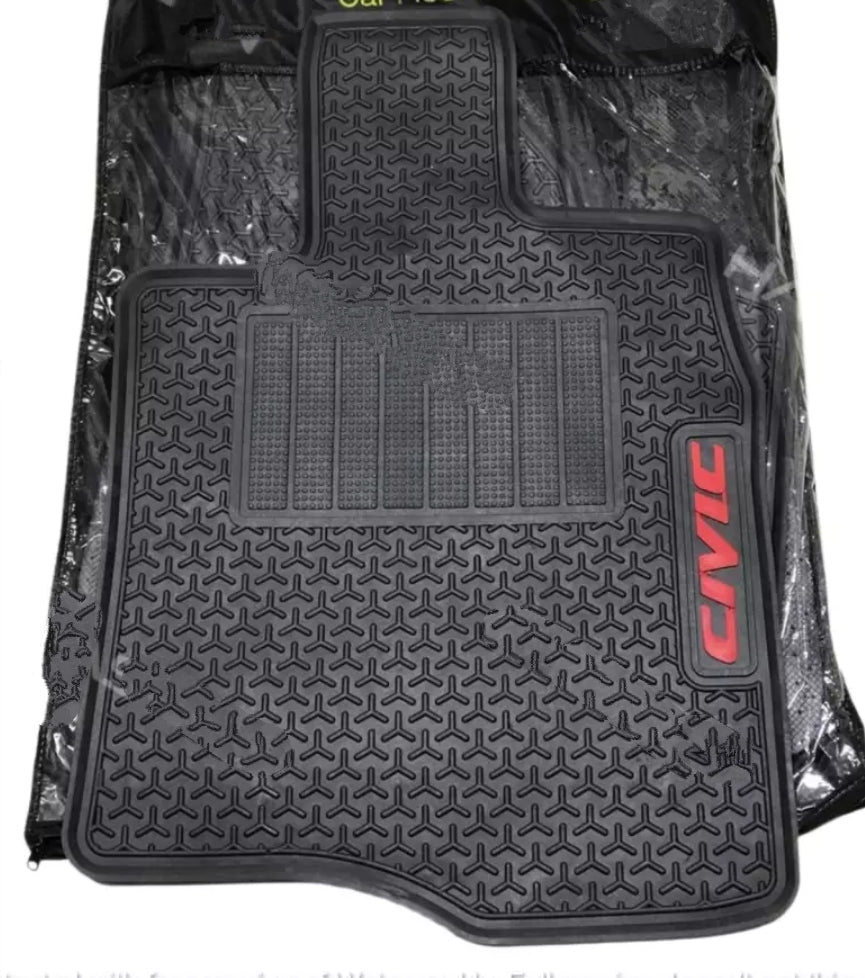 Honda Civic 2022-2026 Premium Latex Rubber PVC Car Floor Mats – Custom Fit Heavy Duty Waterproof | 3 Pcs Set