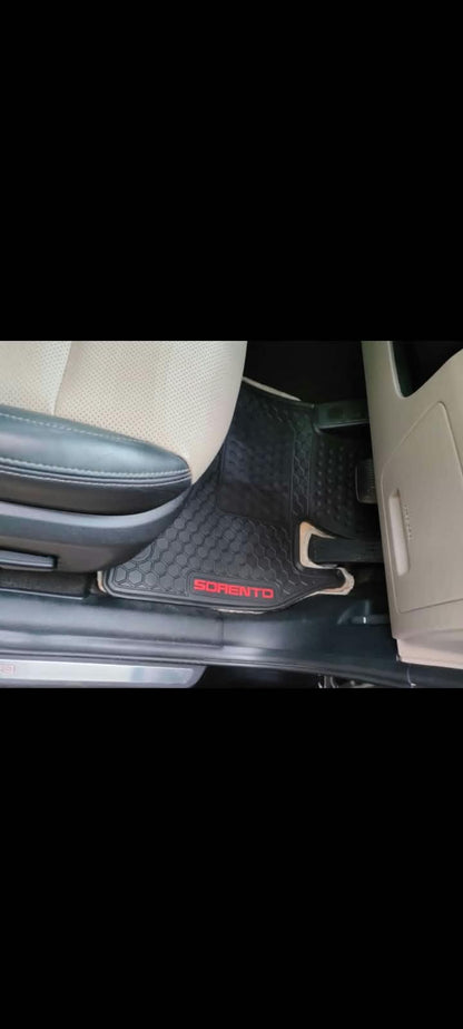 Kia Sorento 2021-2026 Premium Latex Rubber PVC Car Floor Mats – Custom Fit Heavy Duty Waterproof | 4 Pcs Set