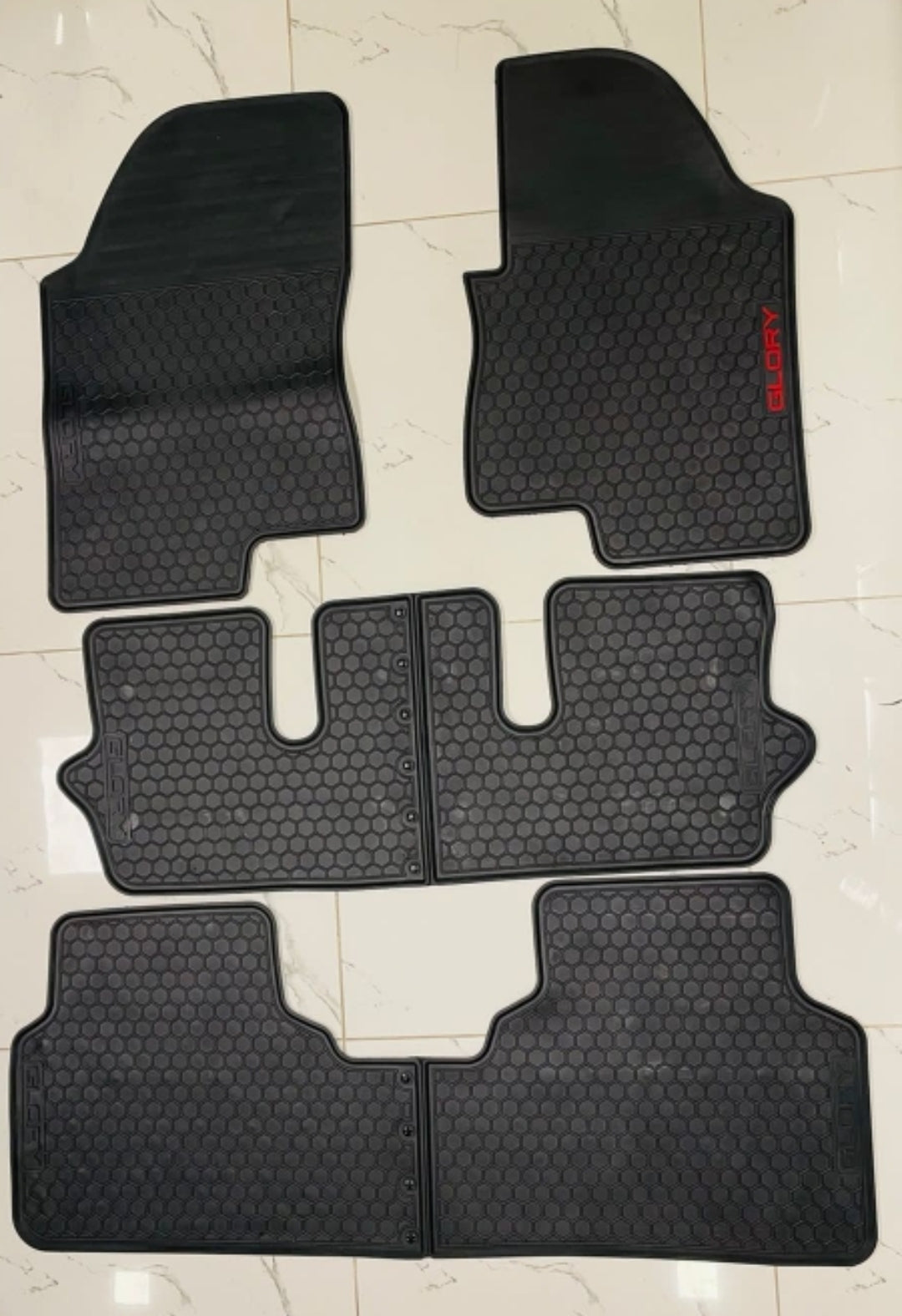 DFSK Glory 580 Pro Premium Latex Rubber PVC Car Floor Mats – Custom Fit Heavy Duty Waterproof | 4 Pcs Set