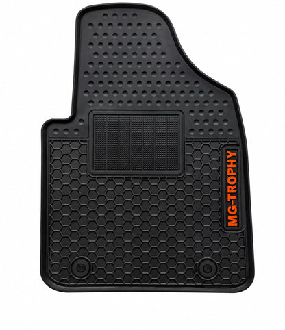Mg Hs Trophy Premium Latex Rubber PVC Car Floor Mats – Custom Fit Heavy Duty Waterproof | 3 Pcs Set