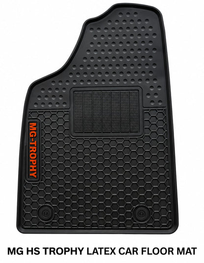 Mg Hs Trophy Premium Latex Rubber PVC Car Floor Mats – Custom Fit Heavy Duty Waterproof | 3 Pcs Set