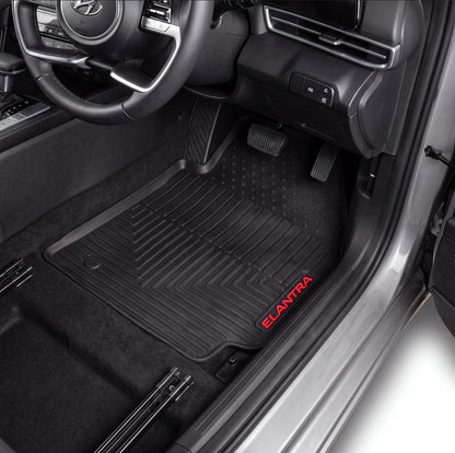 Hyundai Elantra Hybrid Premium Latex Rubber PVC Car Floor Mats – Custom Fit Heavy Duty Waterproof | 3 Pcs Set