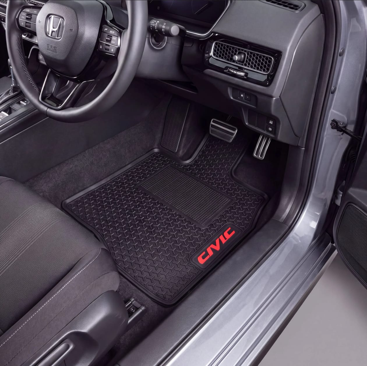 Honda Civic 2022-2026 Premium Latex Rubber PVC Car Floor Mats – Custom Fit Heavy Duty Waterproof | 3 Pcs Set